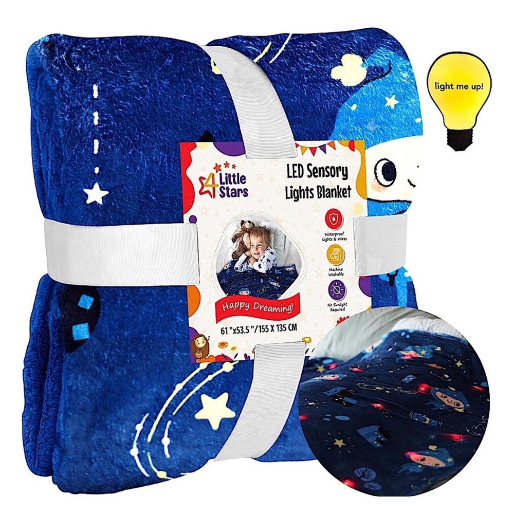 NWT LED Light Up Blanket 61x53 Soft Plush Lighted Throw